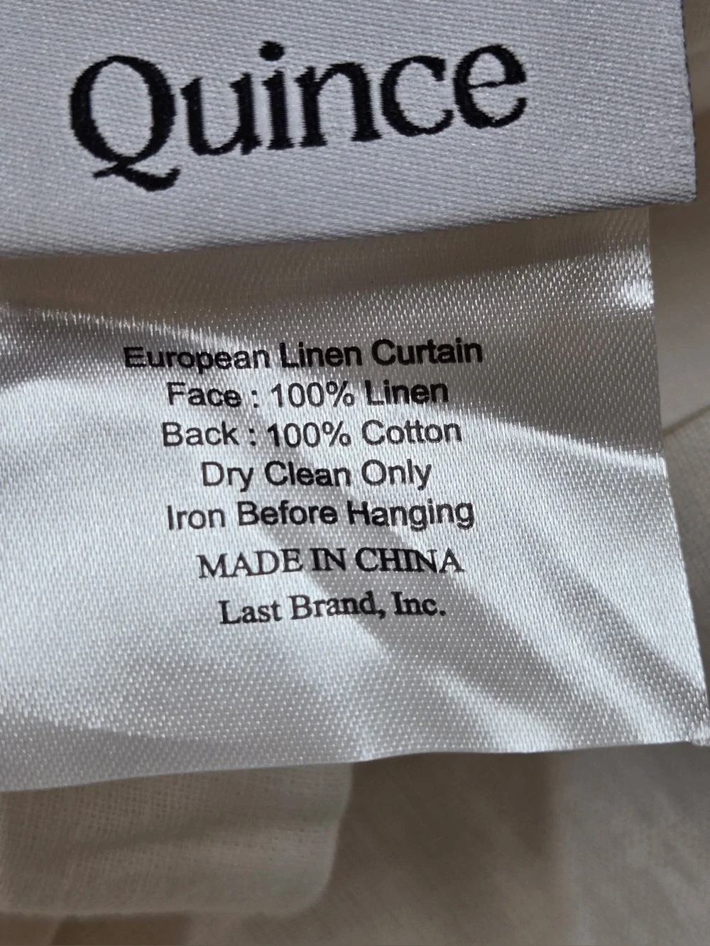 QUINCE Set Of 2 48x96 European Linen Curtains Cream 0429